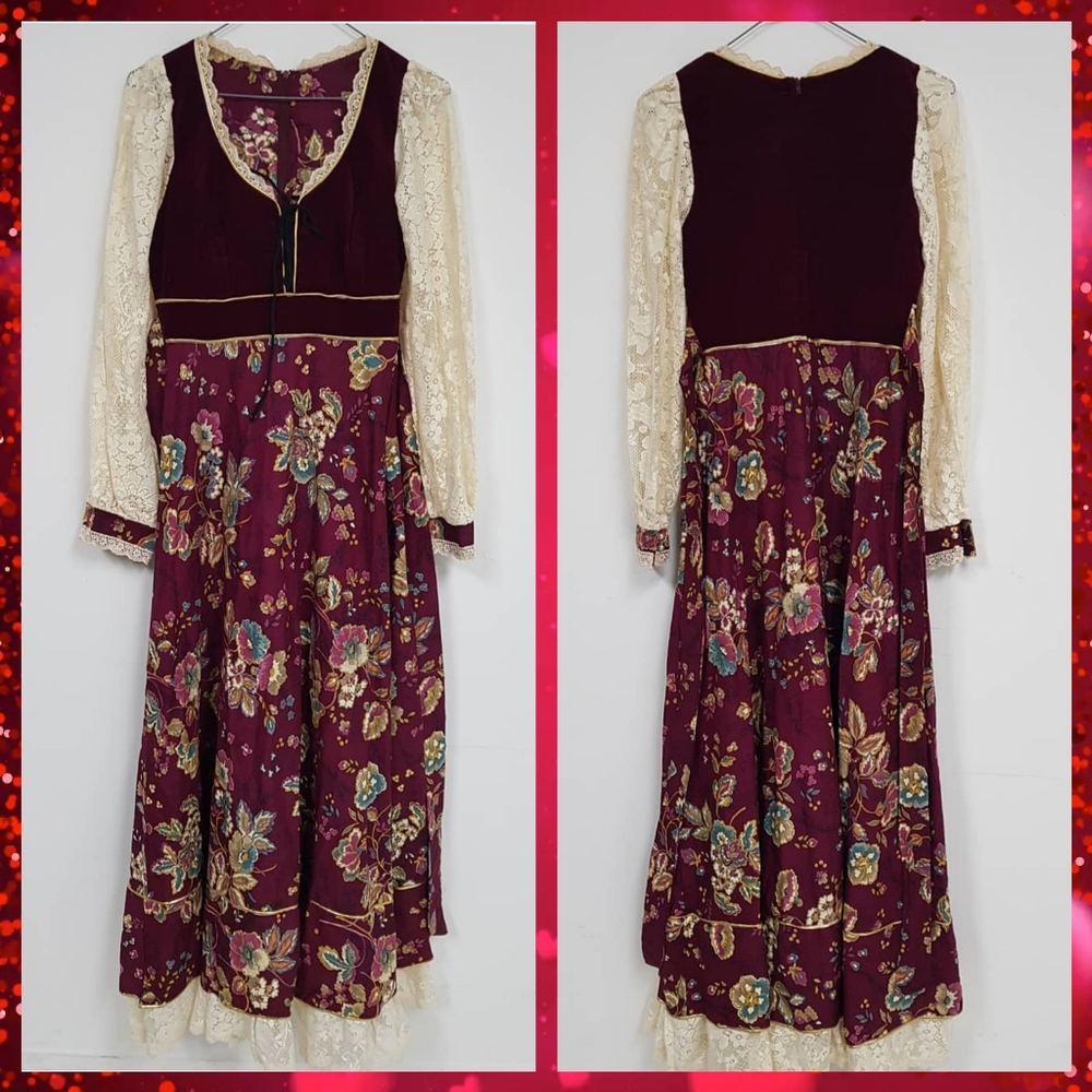 Gunne Sax Rare Vintage Dress Size 9 ( US 4-6) - Picture 2 of 8